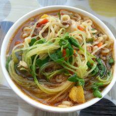 萝卜苗煮方便面