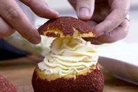 红曲酥皮泡芙的做法步骤12