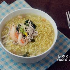 白虾肉丝泡面#小虾创意料理#