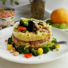 巨无霸鲜虾面堡#小虾创意料#