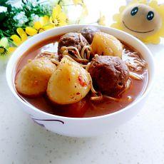 肉丸金针煲