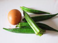 秋葵炒蛋的做法步骤1