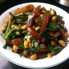 豆芽韭菜炒肉皮